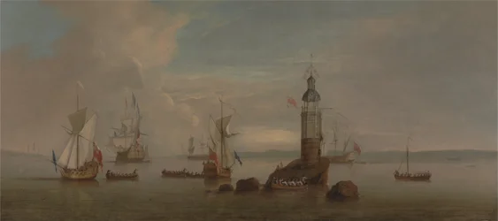 The Opening of the First Eddystone Lighthouse in 1698